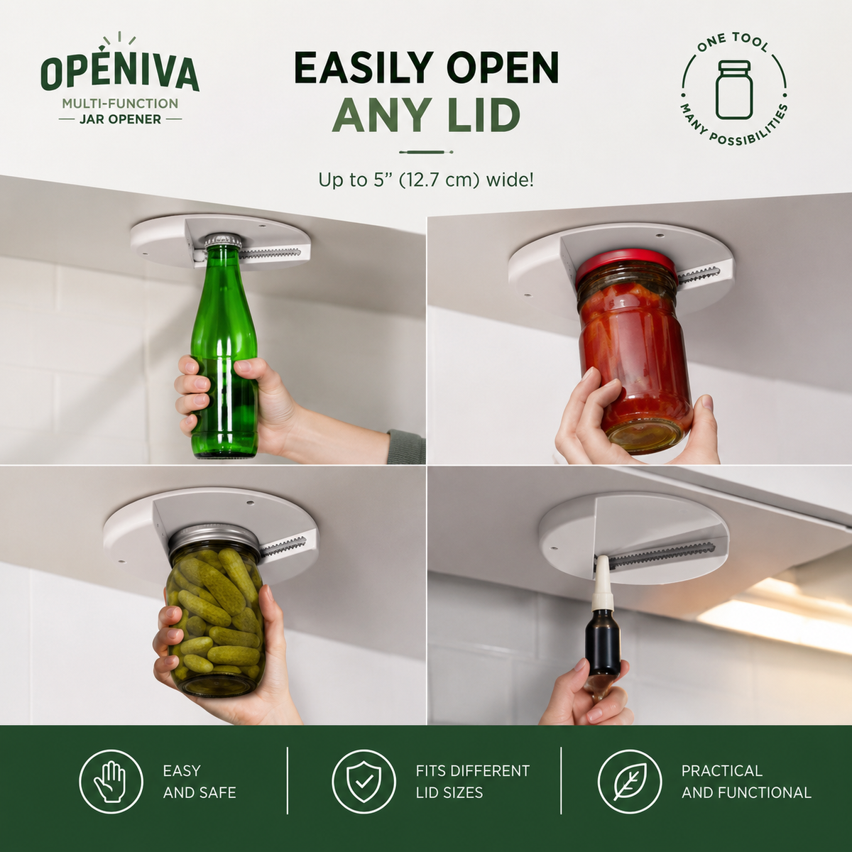 Openiva® Multi-Function Jar Opener