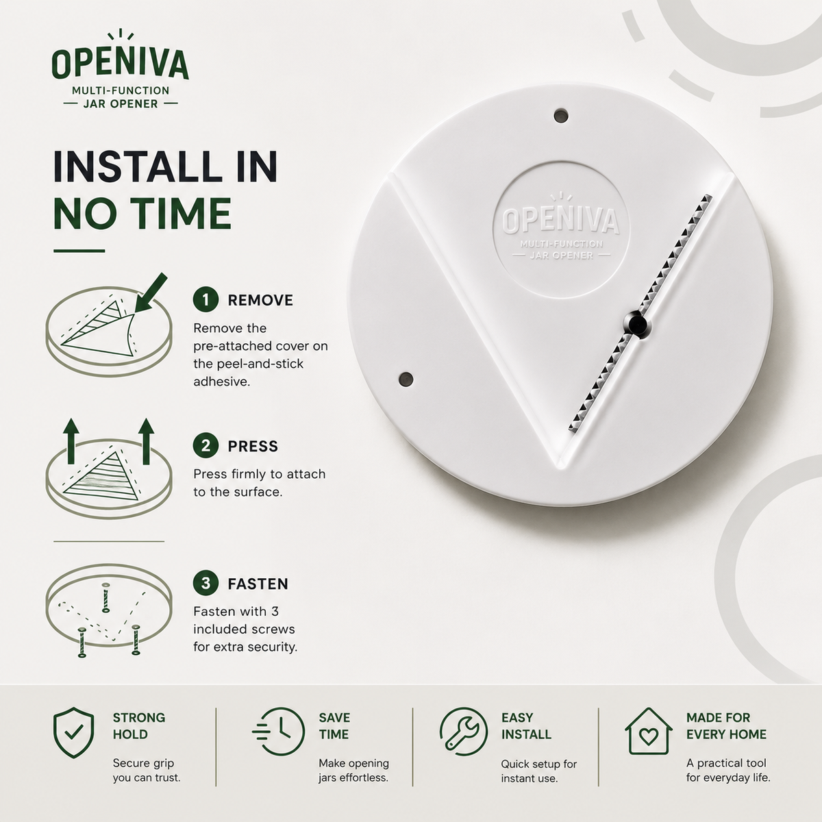 Openiva® Multi-Function Jar Opener