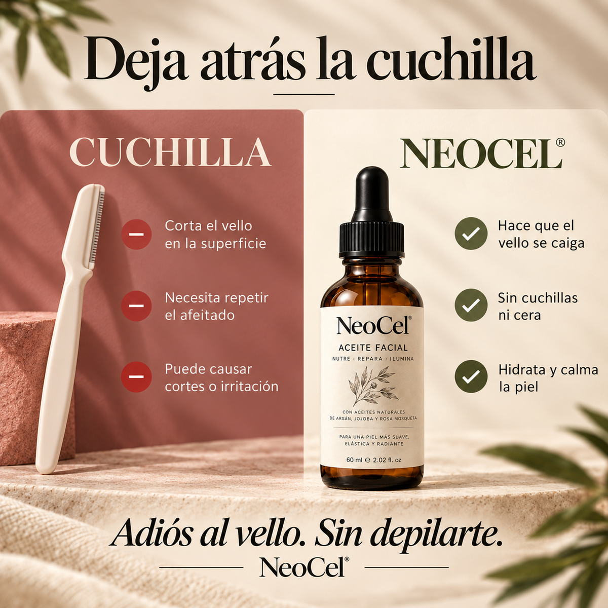 Neocel® Aceite Reductor de Vello Facial