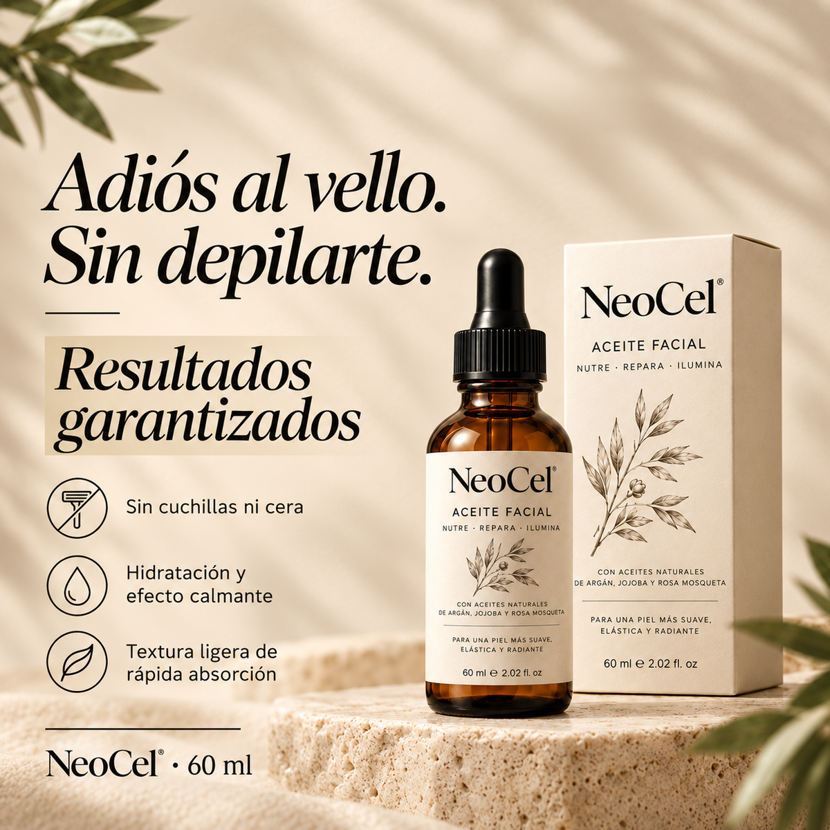 Neocel® Aceite Reductor de Vello Facial